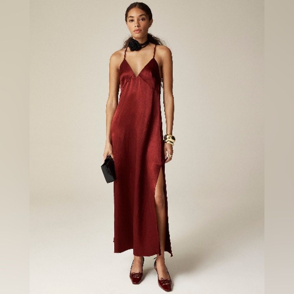 J. Crew Women’s Cross-back Dress in Textured Satin Size 12 #CG295